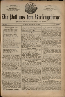 Die Post aus dem Riesengebirge, 1882, nr 243