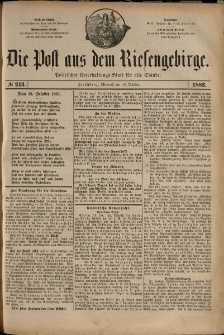 Die Post aus dem Riesengebirge, 1882, nr 243
