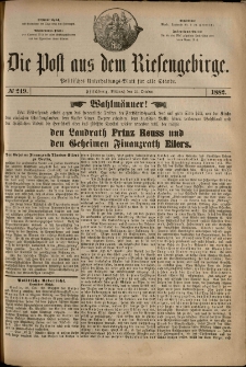 Die Post aus dem Riesengebirge, 1882, nr 249