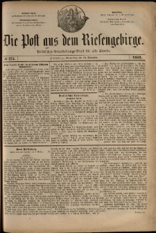 Die Post aus dem Riesengebirge, 1882, nr 274