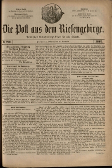 Die Post aus dem Riesengebirge, 1882, nr 279