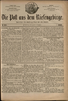 Die Post aus dem Riesengebirge, 1882, nr 281