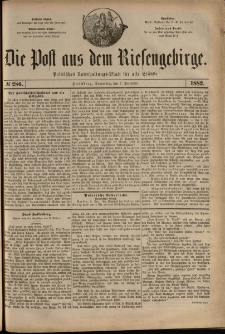 Die Post aus dem Riesengebirge, 1882, nr 286