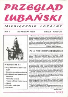 Przegląd Lubański, 1992, nr 1
