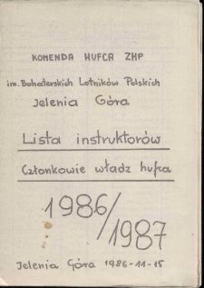 Lista instruktorów : Członkowie władz hufca 1986/1987
