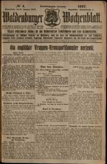 Waldenburger Wochenblatt, Jg. 63, 1917, nr 4