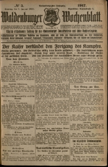 Waldenburger Wochenblatt, Jg. 63, 1917, nr 5