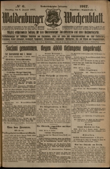 Waldenburger Wochenblatt, Jg. 63, 1917, nr 6