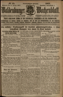 Waldenburger Wochenblatt, Jg. 63, 1917, nr 13
