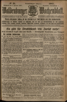 Waldenburger Wochenblatt, Jg. 63, 1917, nr 31