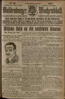 Waldenburger Wochenblatt, Jg. 63, 1917, nr 32