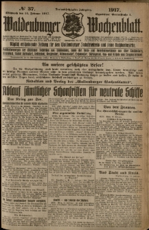 Waldenburger Wochenblatt, Jg. 63, 1917, nr 37