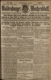 Waldenburger Wochenblatt, Jg. 63, 1917, nr 39
