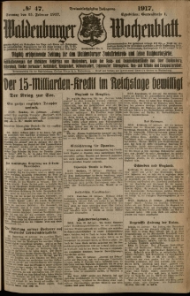 Waldenburger Wochenblatt, Jg. 63, 1917, nr 47