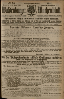 Waldenburger Wochenblatt, Jg. 63, 1917, nr 50