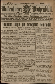 Waldenburger Wochenblatt, Jg. 63, 1917, nr 51