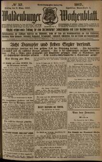 Waldenburger Wochenblatt, Jg. 63, 1917, nr 57