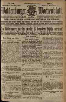 Waldenburger Wochenblatt, Jg. 63, 1917, nr 58
