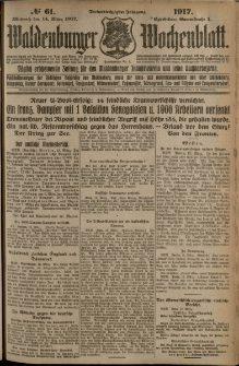 Waldenburger Wochenblatt, Jg. 63, 1917, nr 61