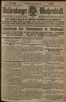Waldenburger Wochenblatt, Jg. 63, 1917, nr 63