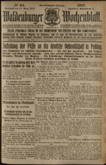 Waldenburger Wochenblatt, Jg. 63, 1917, nr 64