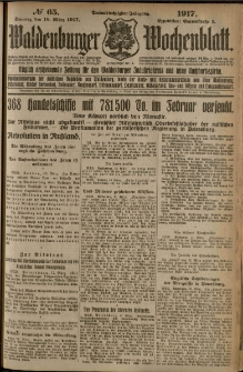 Waldenburger Wochenblatt, Jg. 63, 1917, nr 65