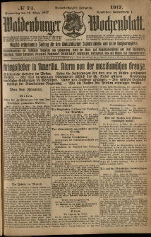 Waldenburger Wochenblatt, Jg. 63, 1917, nr 74