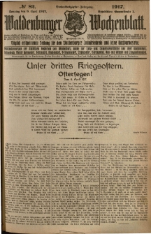 Waldenburger Wochenblatt, Jg. 63, 1917, nr 82