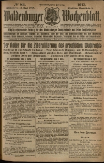 Waldenburger Wochenblatt, Jg. 63, 1917, nr 83