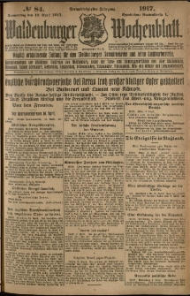Waldenburger Wochenblatt, Jg. 63, 1917, nr 84