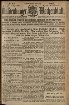 Waldenburger Wochenblatt, Jg. 63, 1917, nr 87