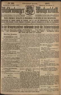 Waldenburger Wochenblatt, Jg. 63, 1917, nr 88