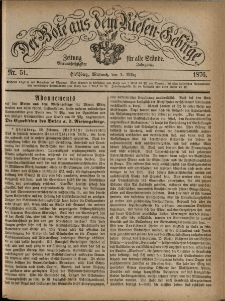 Der Bote aus dem Riesen-Gebirge : Zeitung für alle Stände, R. 64, 1876, nr 51