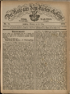Der Bote aus dem Riesen-Gebirge : Zeitung f&uuml;r alle St&auml;nde, R. 64, 1876, nr 75