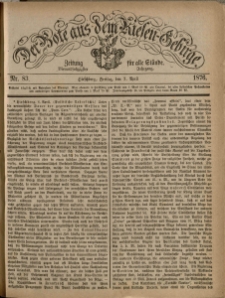 Der Bote aus dem Riesen-Gebirge : Zeitung f&uuml;r alle St&auml;nde, R. 64, 1876, nr 83