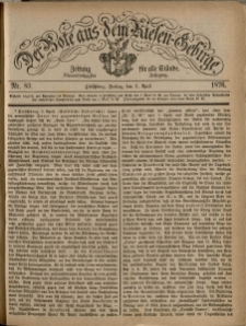 Der Bote aus dem Riesen-Gebirge : Zeitung für alle Stände, R. 64, 1876, nr 83