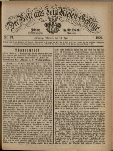 Der Bote aus dem Riesen-Gebirge : Zeitung für alle Stände, R. 64, 1876, nr 97