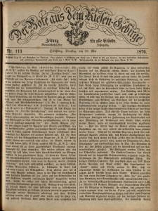 Der Bote aus dem Riesen-Gebirge : Zeitung für alle Stände, R. 64, 1876, nr 113