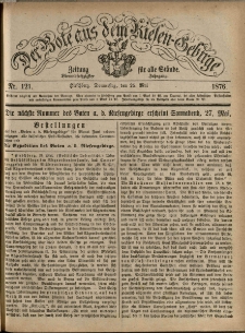Der Bote aus dem Riesen-Gebirge : Zeitung für alle Stände, R. 64, 1876, nr 121
