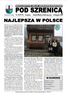 Pod Szrenicą : miejski biuletyn informacyjny : biuletyn dla mieszkańców, 2009, nr 15 (37) [Dokument elektroniczny]