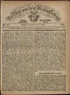 Der Bote aus dem Riesen-Gebirge : Zeitung für alle Stände, R. 64, 1876, nr 191