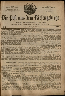 Die Post aus dem Riesengebirge, 1884, nr 5