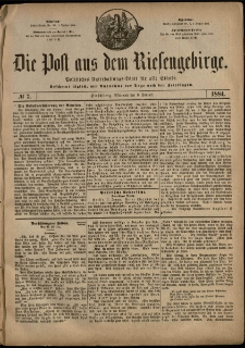 Die Post aus dem Riesengebirge, 1884, nr 7