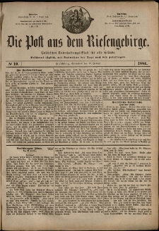 Die Post aus dem Riesengebirge, 1884, nr 10