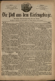 Die Post aus dem Riesengebirge, 1884, nr 11
