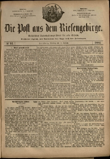Die Post aus dem Riesengebirge, 1884, nr 12
