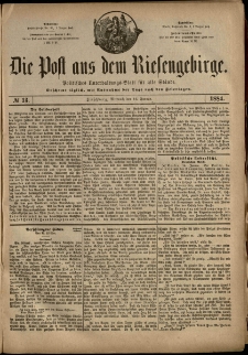 Die Post aus dem Riesengebirge, 1884, nr 13