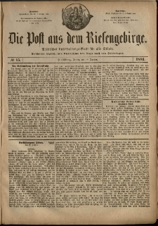 Die Post aus dem Riesengebirge, 1884, nr 15