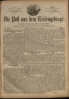 Die Post aus dem Riesengebirge, 1884, nr 16