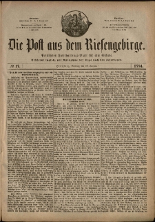 Die Post aus dem Riesengebirge, 1884, nr 17